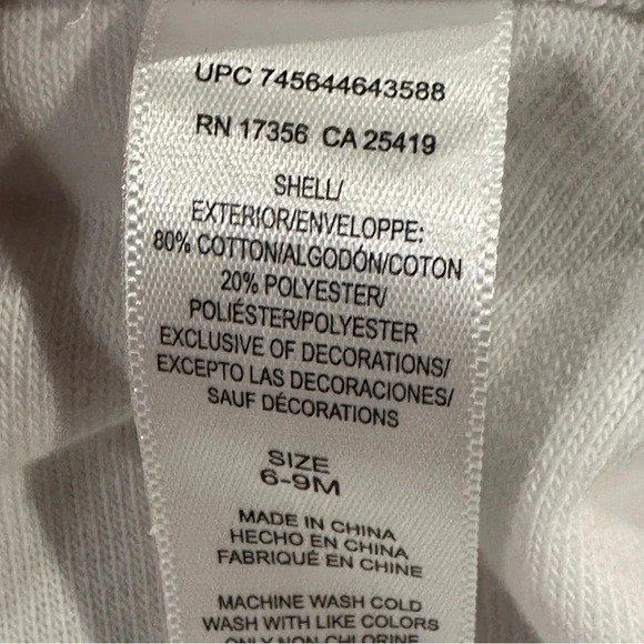 Little Me White Terry Cloth Hoodie Swim Cover Up Pink Bow Ribbon Size 6-9 Month - Picture 6 of 8